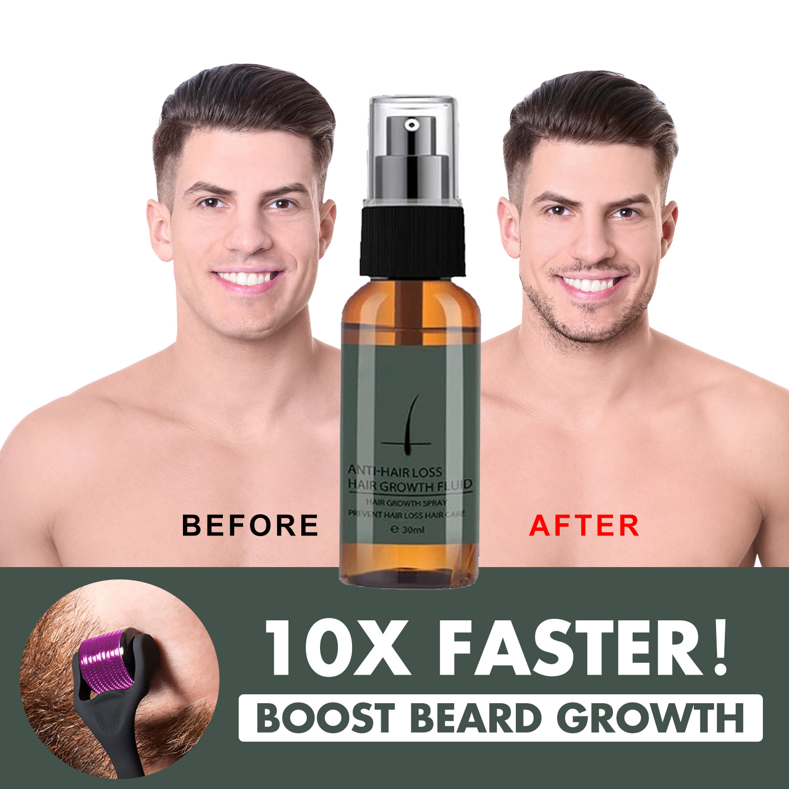 Beard Growth Spray Set Nourishing Moisturizing