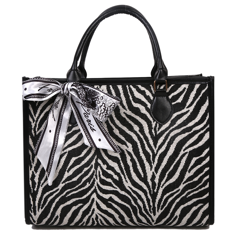 2cf924ff 6723 4069 8994 618a245b2ea4 - Autumn And Winter Large-Capacity Zebra Print Silk Scarf Decoration Handbag