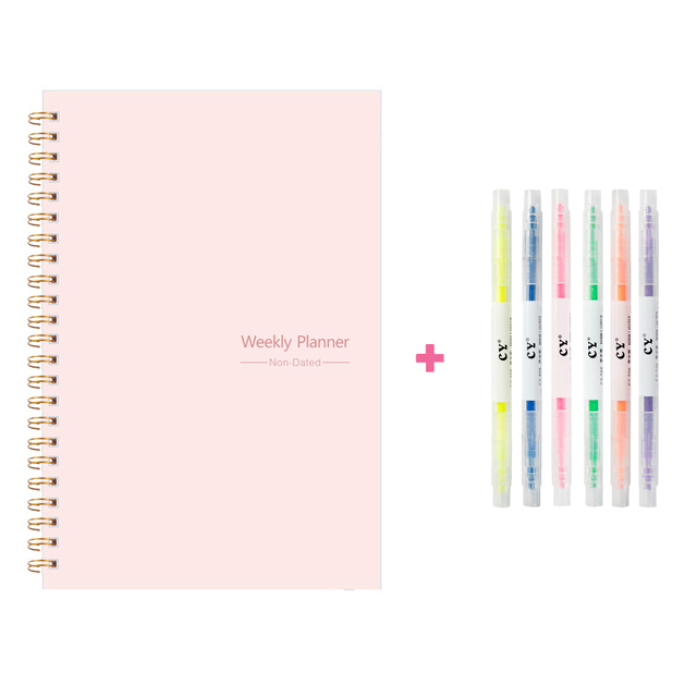 Weekly undated Agenda Planner Notebook Diary A5 Weekly to-do list Habit tracker