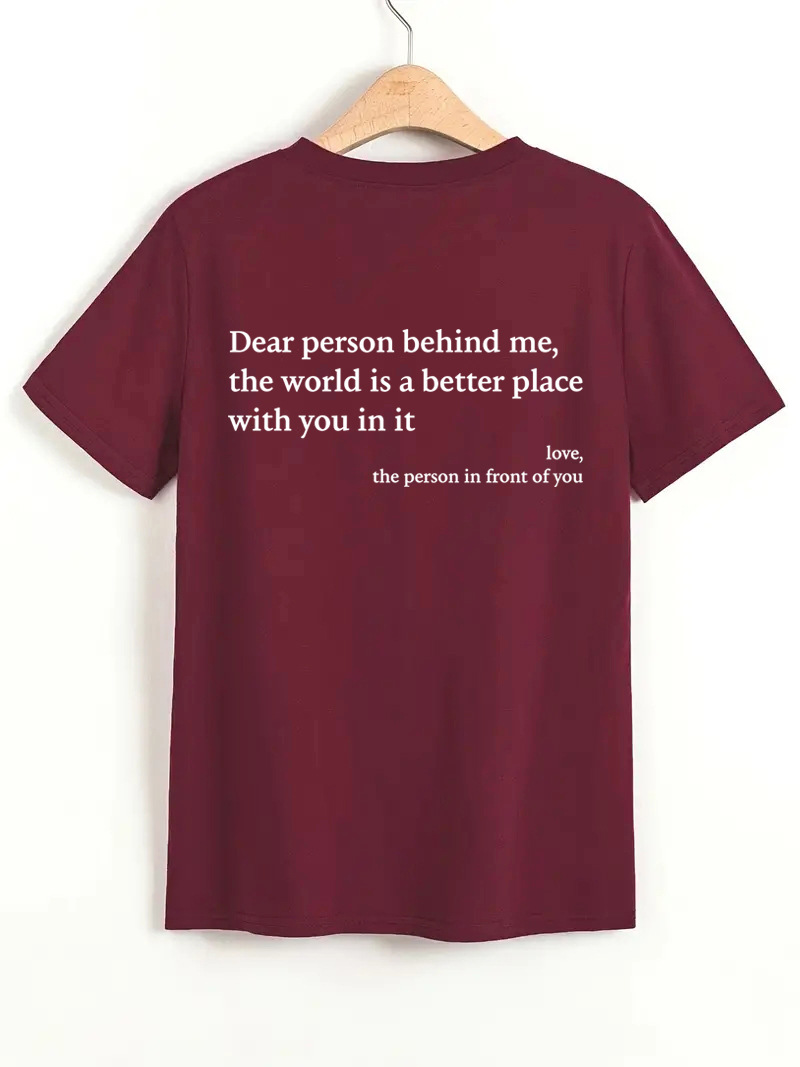 2023 New Fashion Womens Letter T-Shirt Round Neck Short Sleeve Slogan Tee Top - Picture 11 of 11
