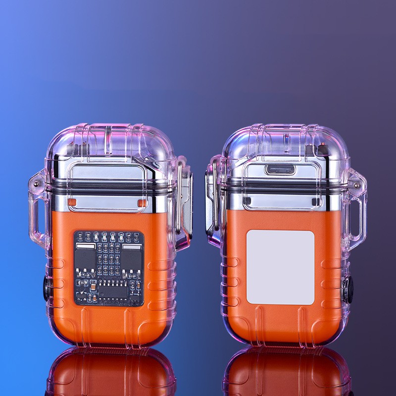 Transparent Shell Double Arc Lighter Waterproof And Windproof Outdoor Lighter L