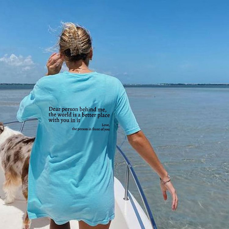 2023 New Fashion Womens Letter T-Shirt Round Neck Short Sleeve Slogan Tee Top - Picture 4 of 11