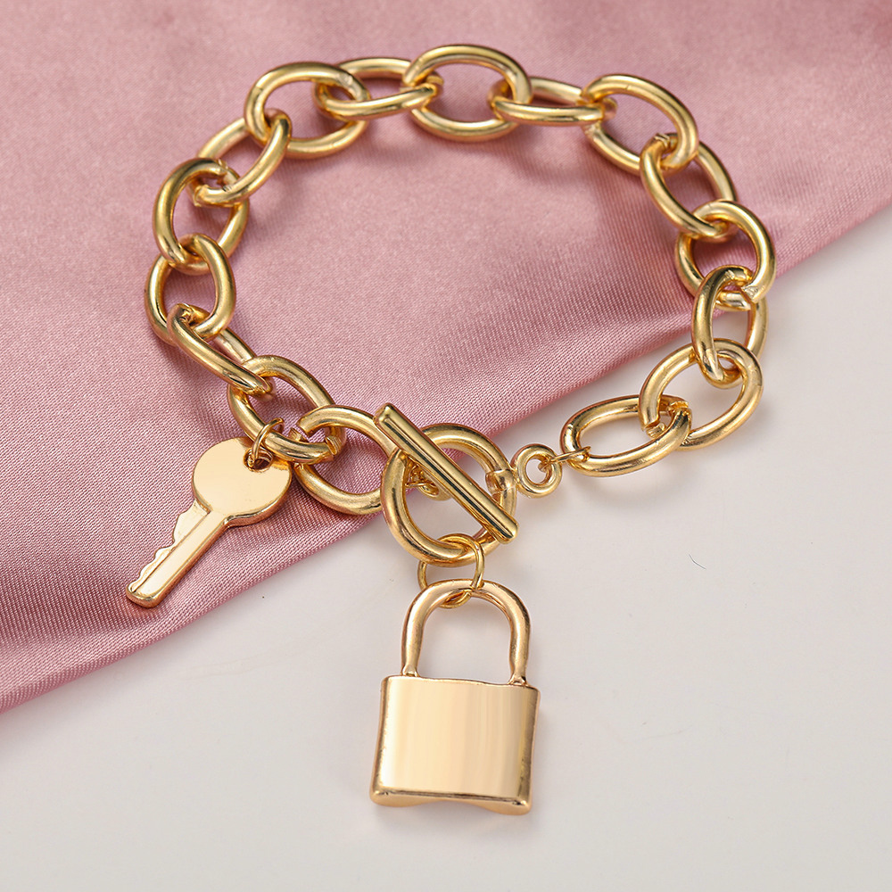 Thick Chain Key Lock Pendant Anklet CJdropshipping
