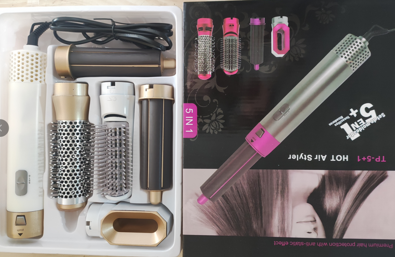 5 in 1 Hot Air Comb Professional Hair Curler Hair Straightener