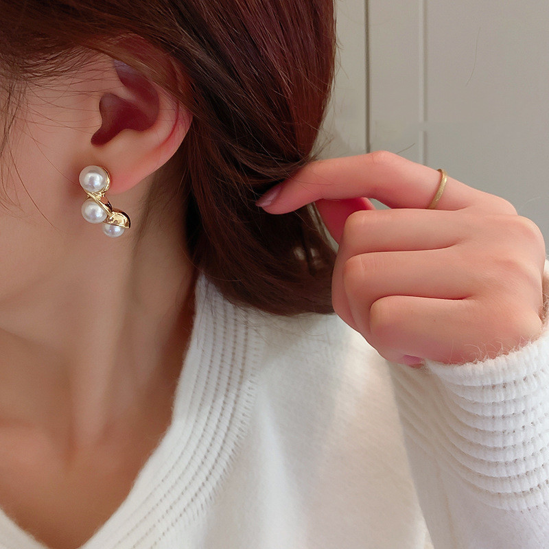 925 Silver Post Pearl Earrings Dongdaemun Korea Simple CJdropshipping