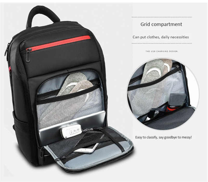 Waterproof Backpack with Multifunctional External USB Charge Port Laptop Bag allinonehere.com