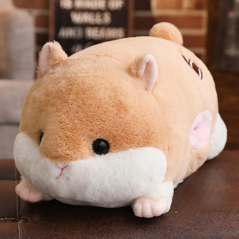 Cute Hamster Big Plush Toy Sleeping Hugging Cuddling Body Pillow Stuffed Animal Doll Cot Fluffy Soft Home Decor