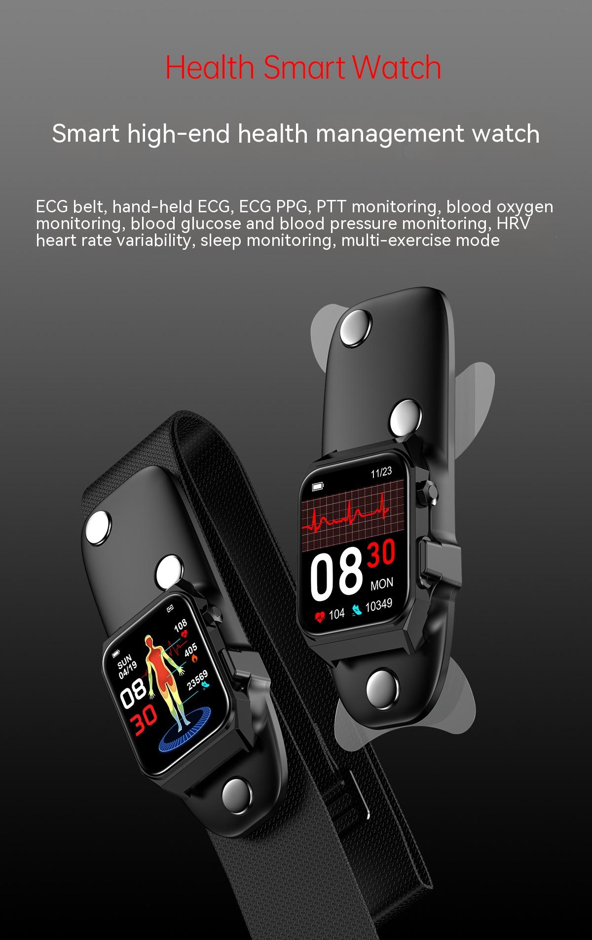 Non-Invasive Blood Oxygen Heart Rate Blood Glucose Body Temperature Smart Watch