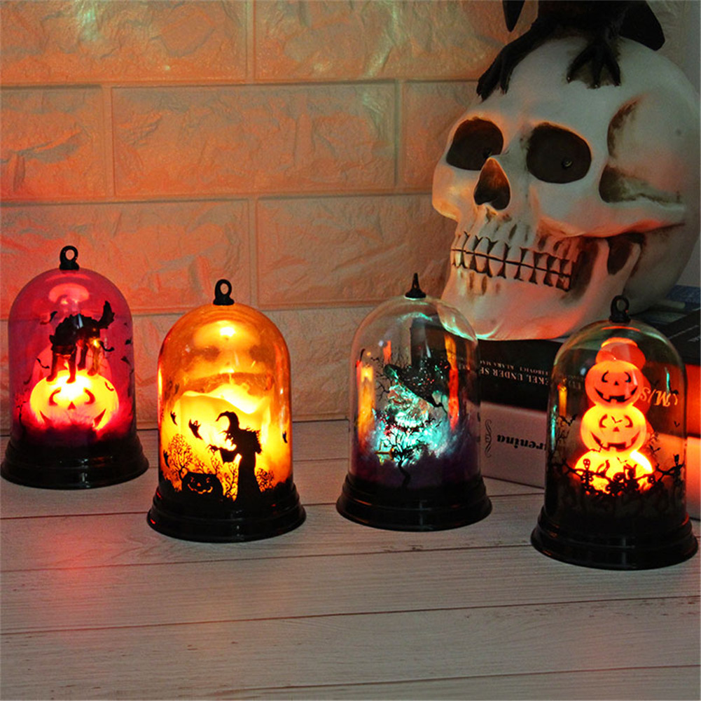 Halloween Pumpkin Lantern Witch Lantern Cat Lantern Candle light Party Home Decor Light Atmosphere Lights Halloween Party Lamp
