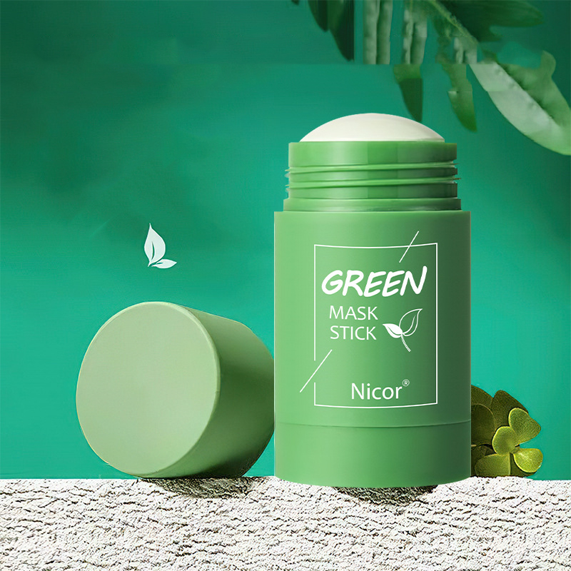 Cleansing Green Tea Mask Clay Stick Oil Control Anti-Acne Whitening Seaweed Mask - Bild 3 von 20