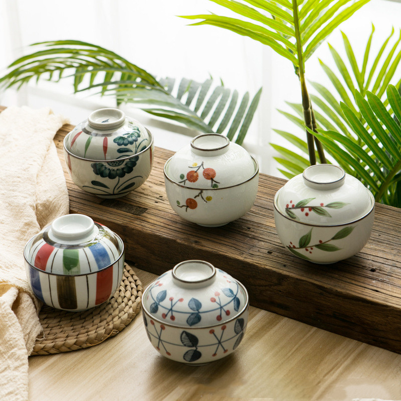 Japanese-style Pot-stewed Bowl With Ceramic Hand-painted Lid ...