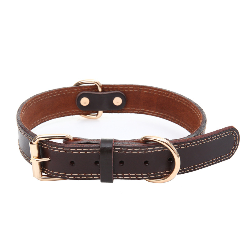 Top Layer Cowhide Leather Pet Collars