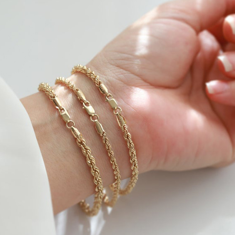 rope bracelet in 10oct yellow gold
