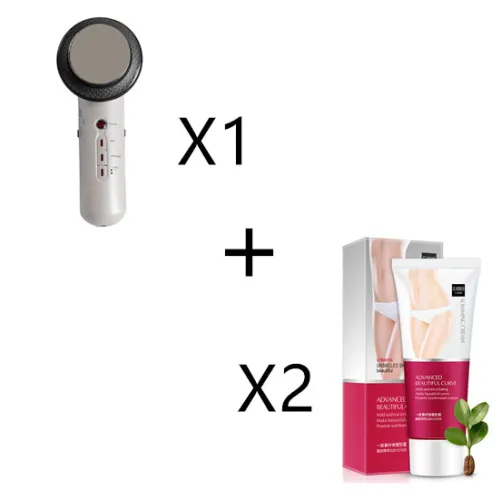 Model: UK, style: Massager with 2smaller cream - Ultrasonic Massage Beauty Instrument