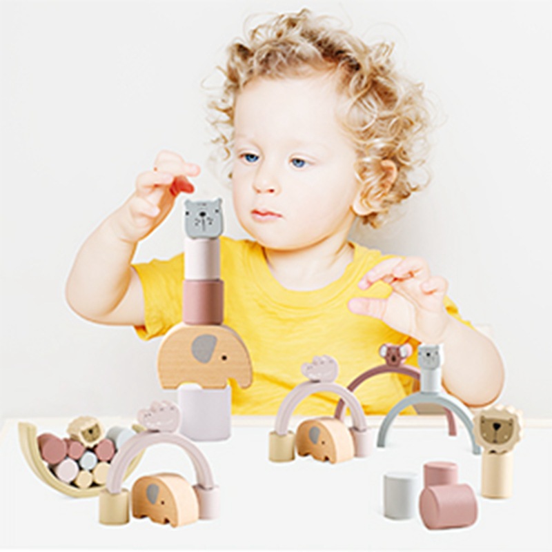 Montessori Stapel- und Balance-Lernspielzeug Zoo