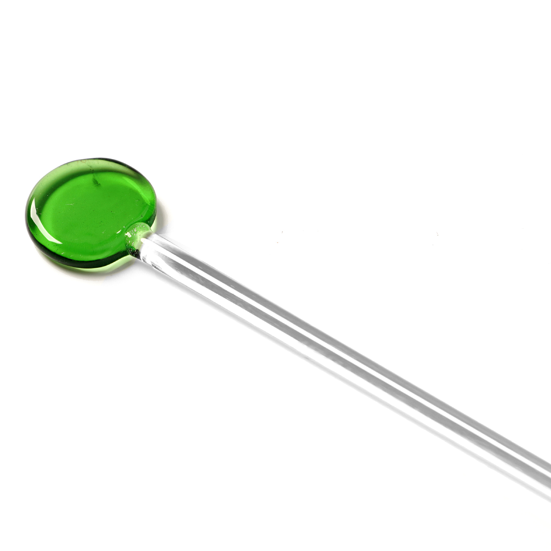 Lollipop cocktail stirring rod green and transparent