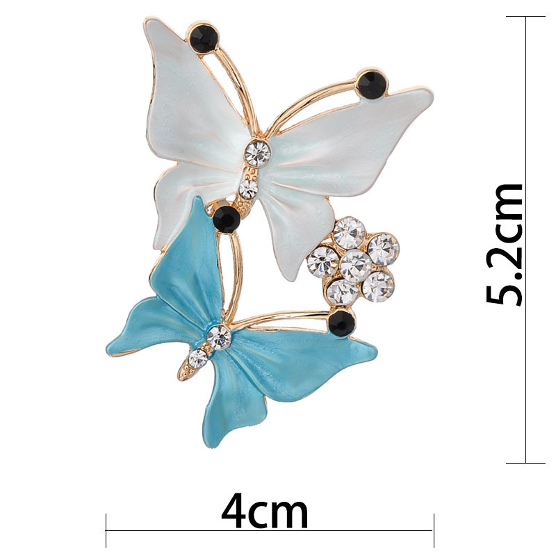 crystal opal angel wing brooch butterfly size information