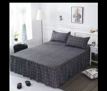 Home Bedroom Bed Skirt Pillowcase Woolly Bedsheet Bedding Set Bedspread Sets