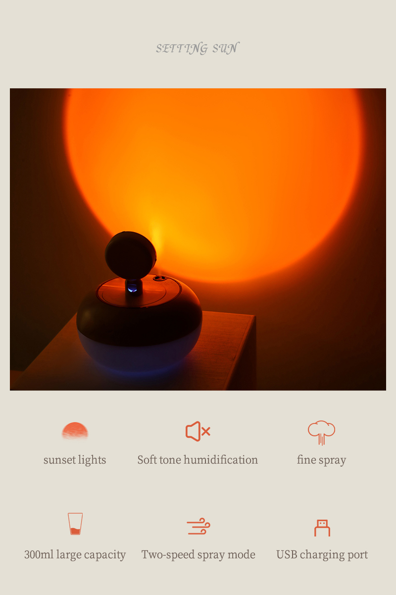Air Humidifier Sunset Light – The One Click Shop