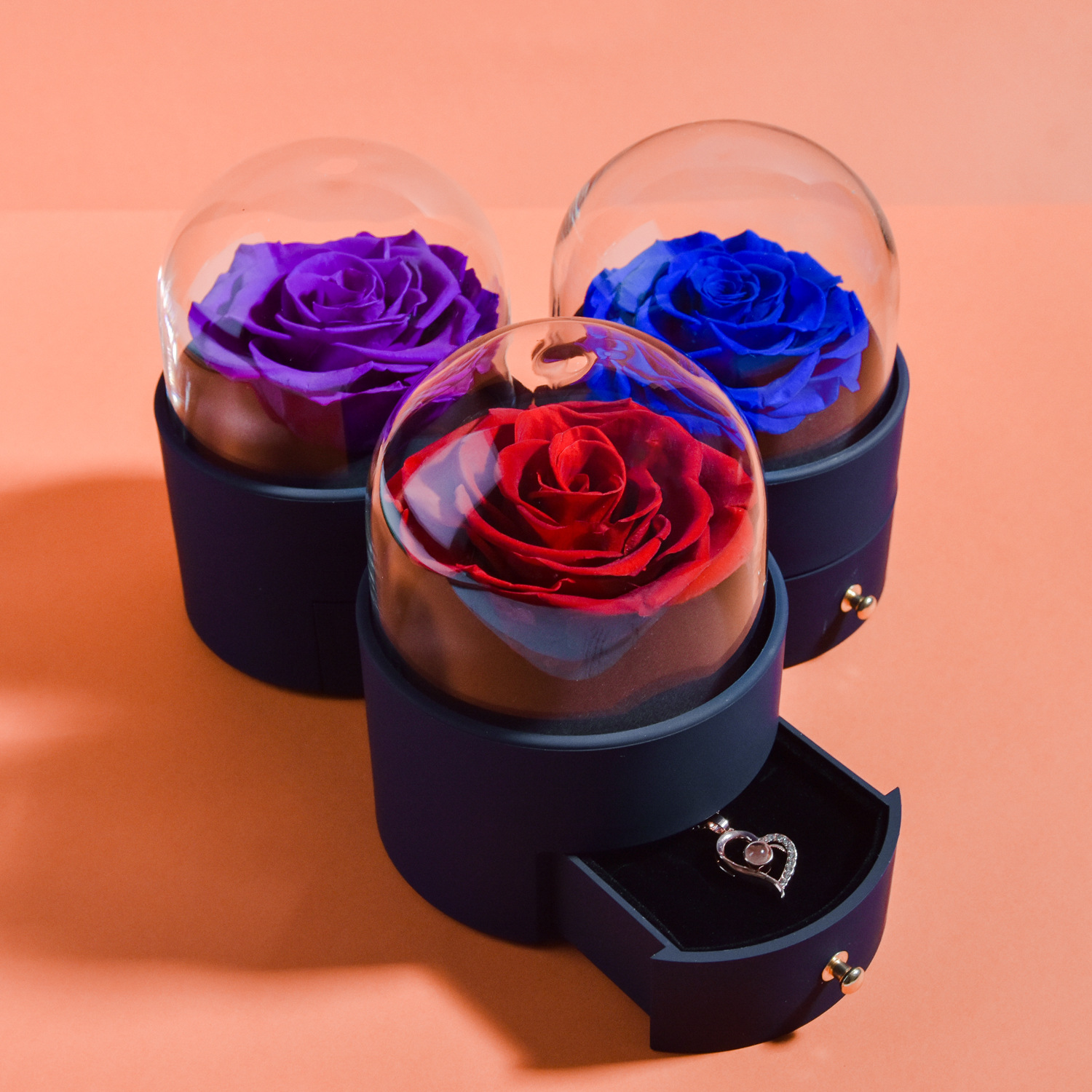 Rose Flower Preserved Drawer Box