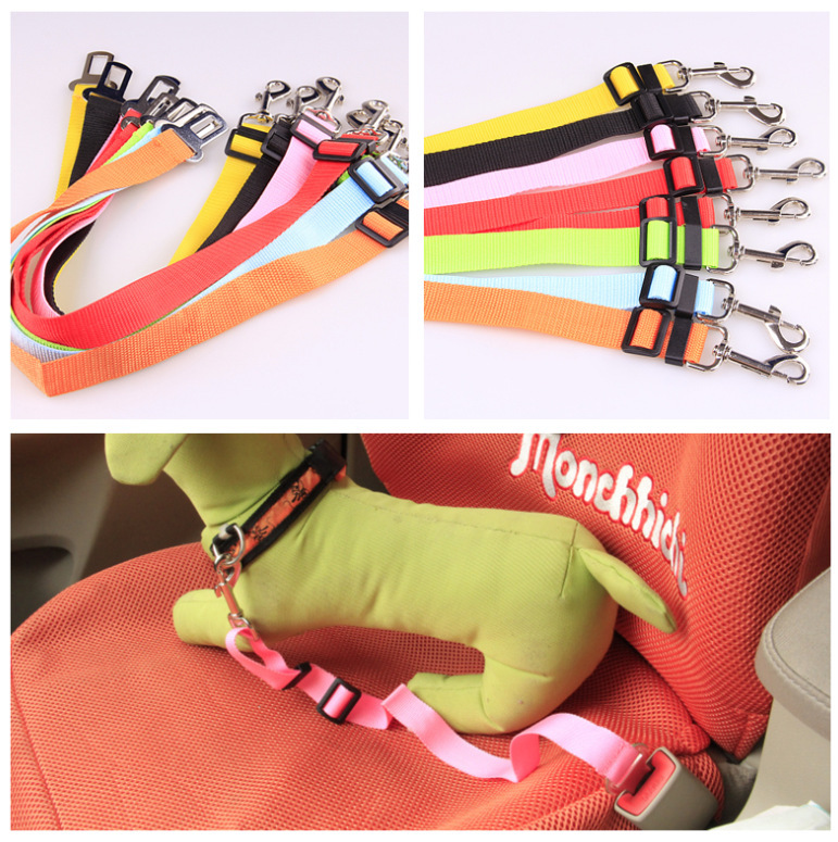 Harness your pup's road-trip adventure with our Adjustable Dog Car Safety Belt. This adjustable belt provides the perfect fit for your pup, keeping them safe, secure, and comfy on the go. So buckle up and enjoy the ride!
