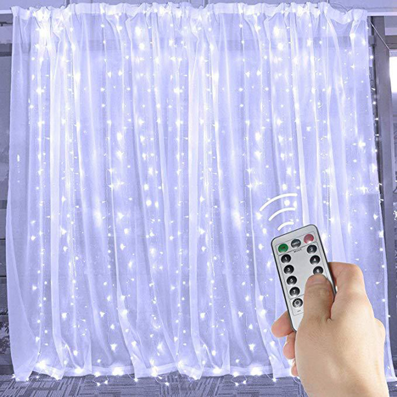 LED Curtain Garland on the Window USB String Lights Remote Control  Christmas Decorations for Home Room