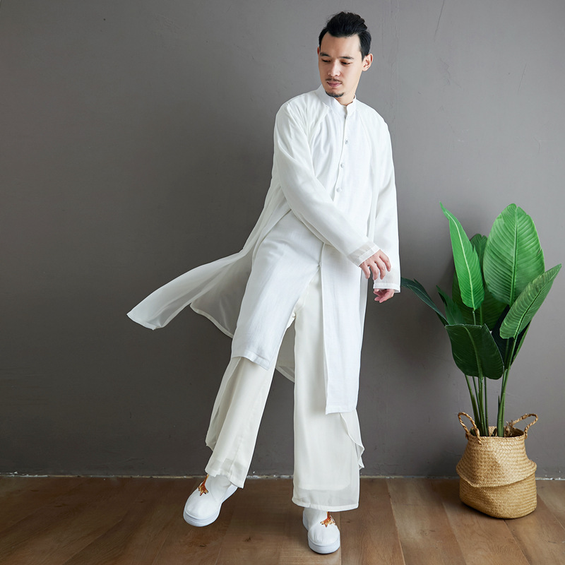 Chiffon Costume Male Boy In Robe And Mandarin Jacket CJdropshipping