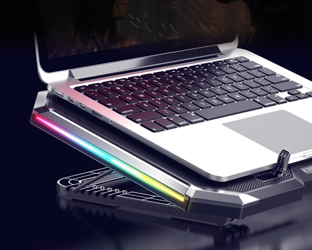 NUOXI Q8 Notebook Cooling Base six core with RGB lighting effects