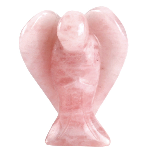 figurine ange en quartz rose