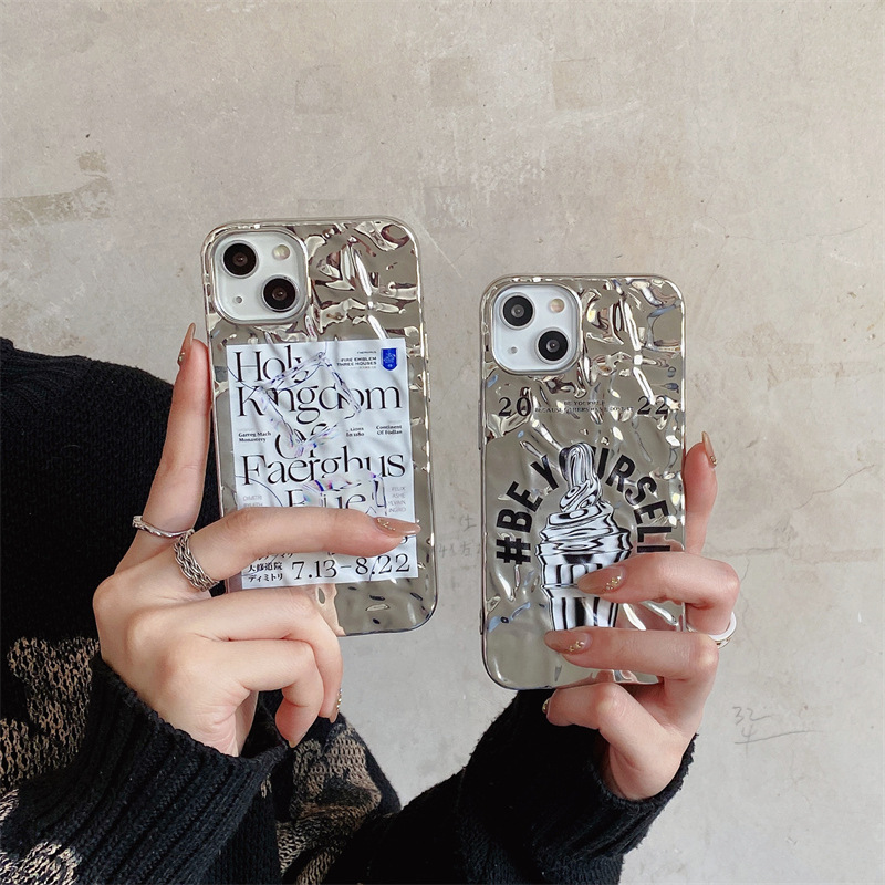 Electroplated Tin Foil Phone Case Wrinkle CJdropshipping