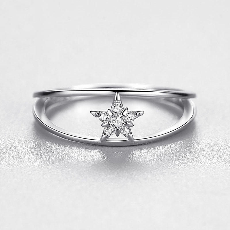 Sterling Silver Ring Female Korean Niche Design Double Index Finger Ring