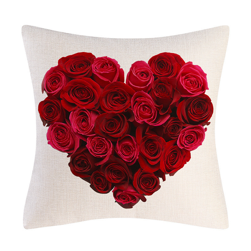 Valentine's Day Linen Pillowcase Holiday Gift - Picture 3 of 5