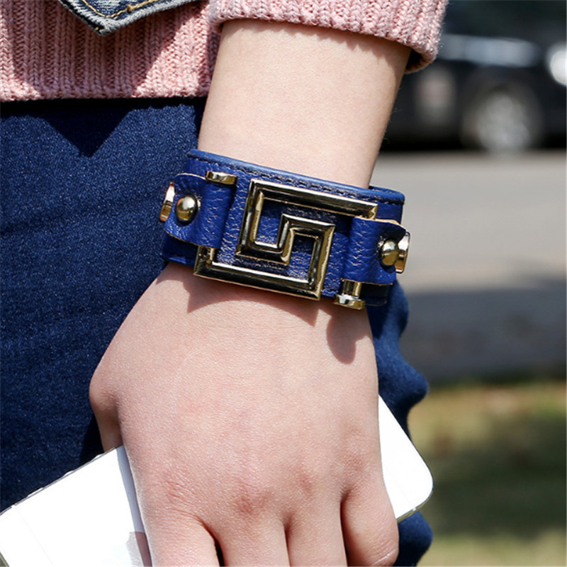 Roma Faux Leather Riviera Cuff Bracelet Band - Hip-Hatter