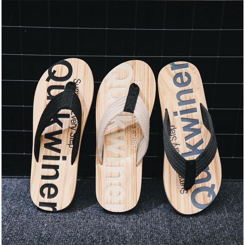 Men Graphic Letter Print Thong Sandals