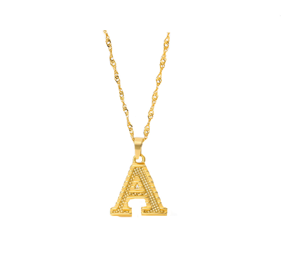 26 letters goldplated pendant necklace CJdropshipping