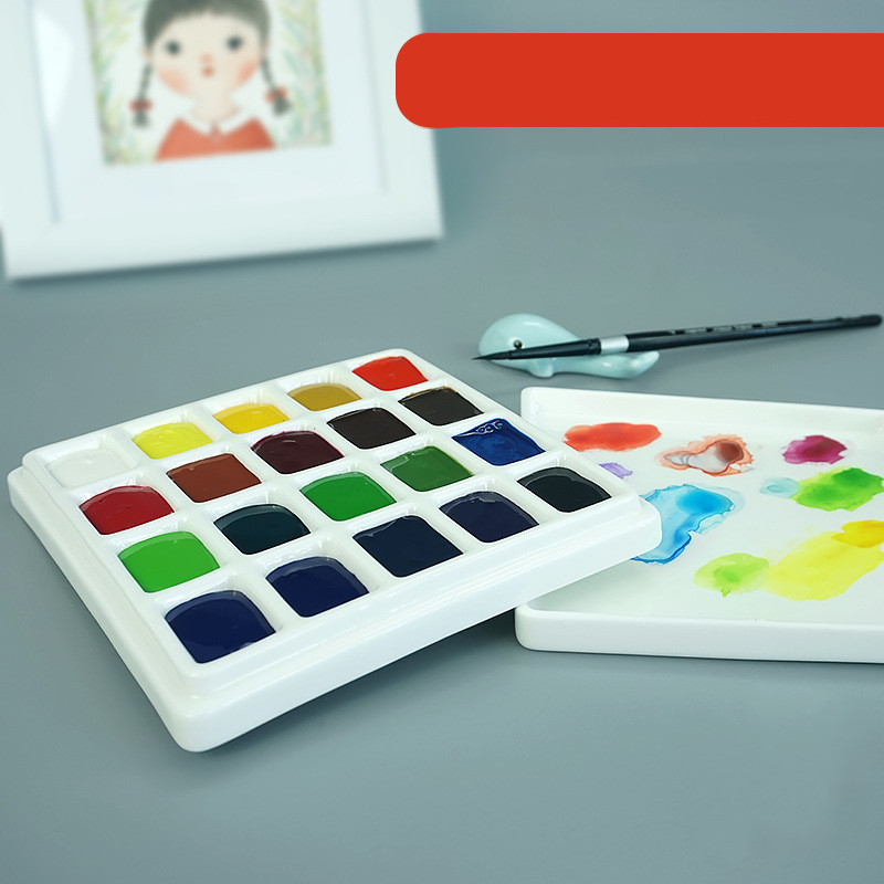 Square Palette Ceramic White Paint Box CJdropshipping