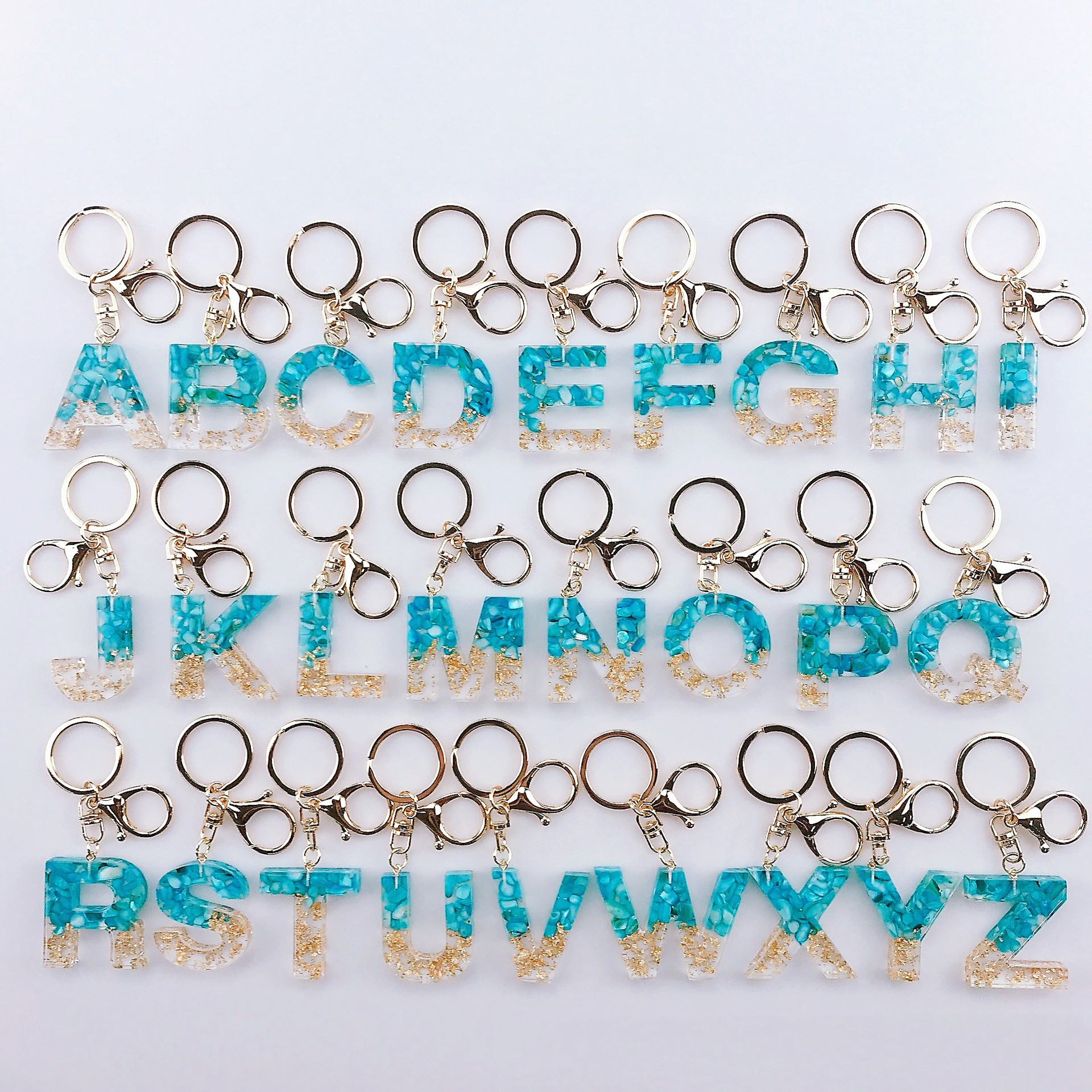 Crystal Epoxy Letter Keychain CJdropshipping