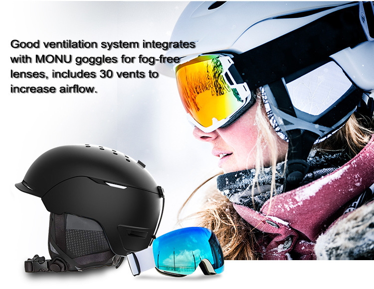 Warm Ski Helmet for dual snow sports