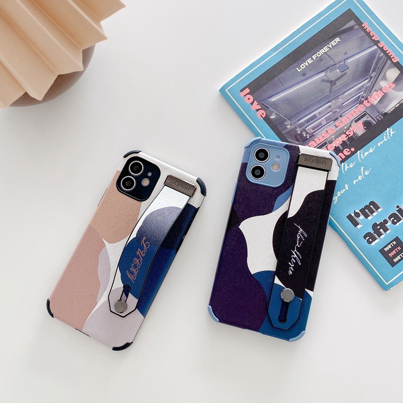 Morandi Color Wrist Band Silicone iPhone Case