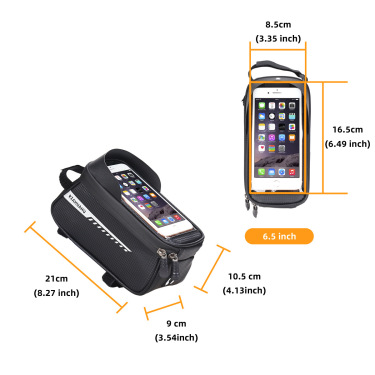 Waterproof Mountain Bike Top Tube Bag Cycling Saddle Bicycle Front Pipe Touch Screen Phone Pouch—2