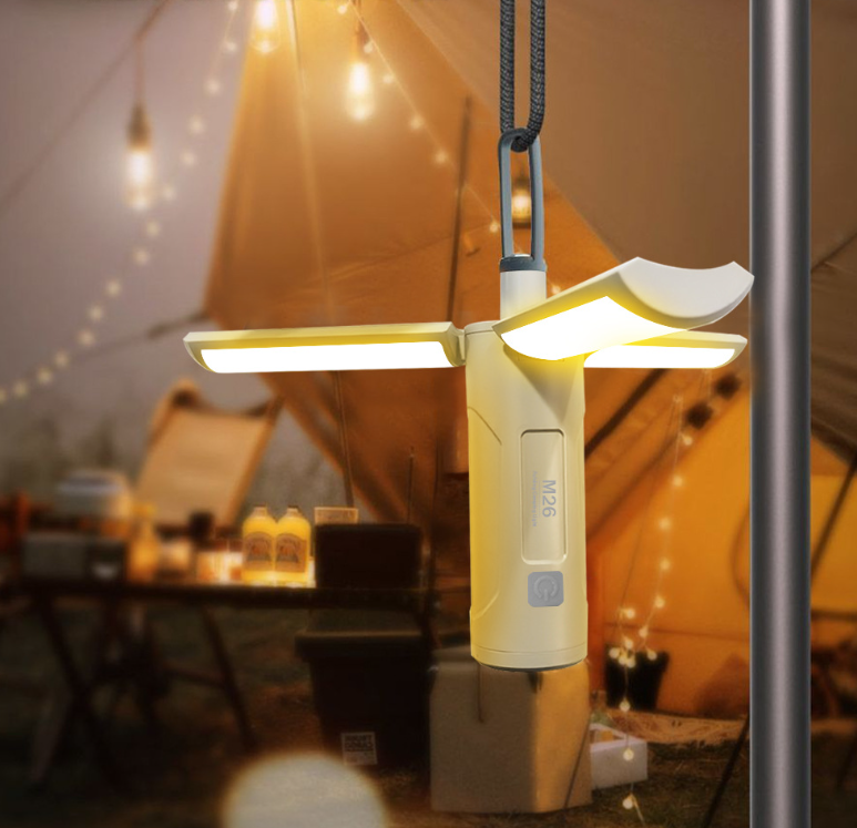 Outdoor LED Lamp Folding Light Emergency Flashlight Camping Lights Type-C USB Function