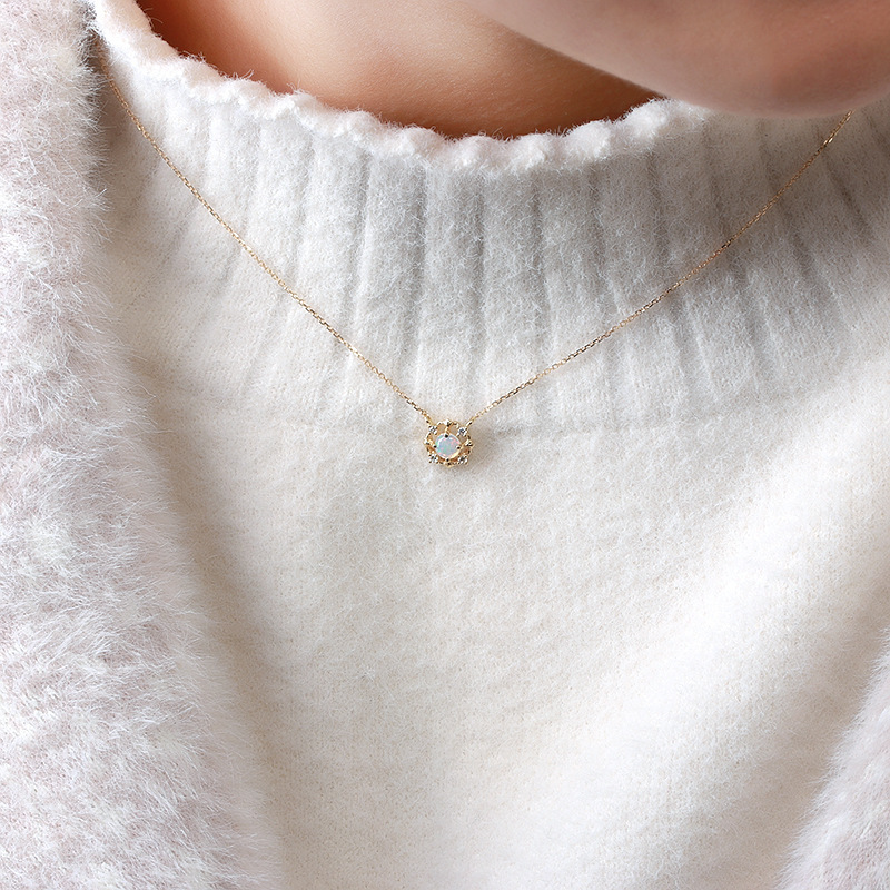 Grazia Jewelry Tiny Opal Necklace
