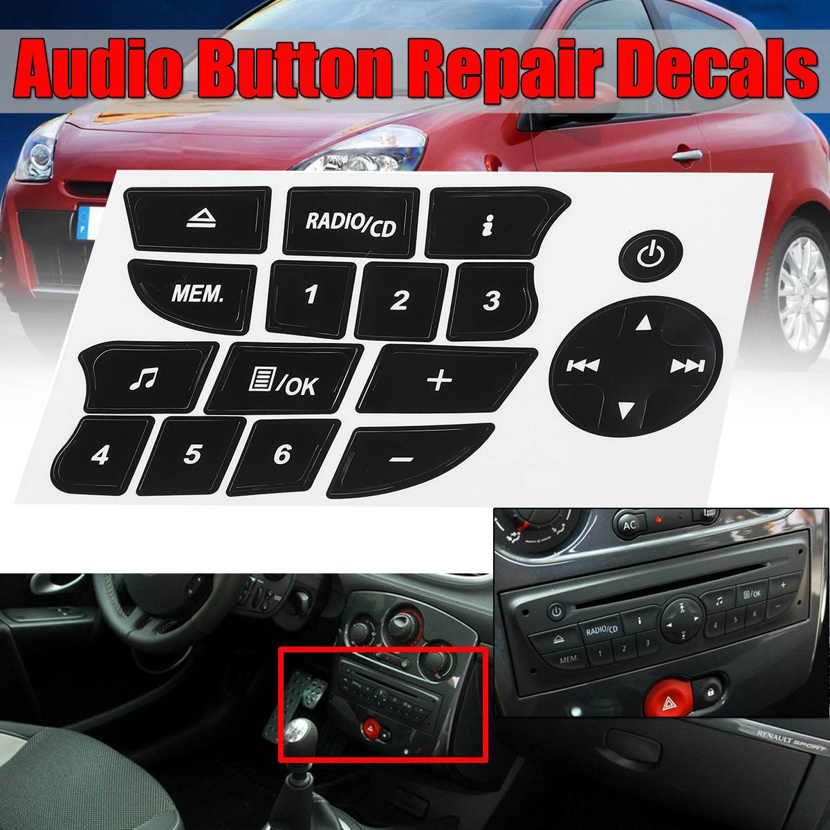 Car Interior Car Button Repair Button Control Sticker - CJdropshipping