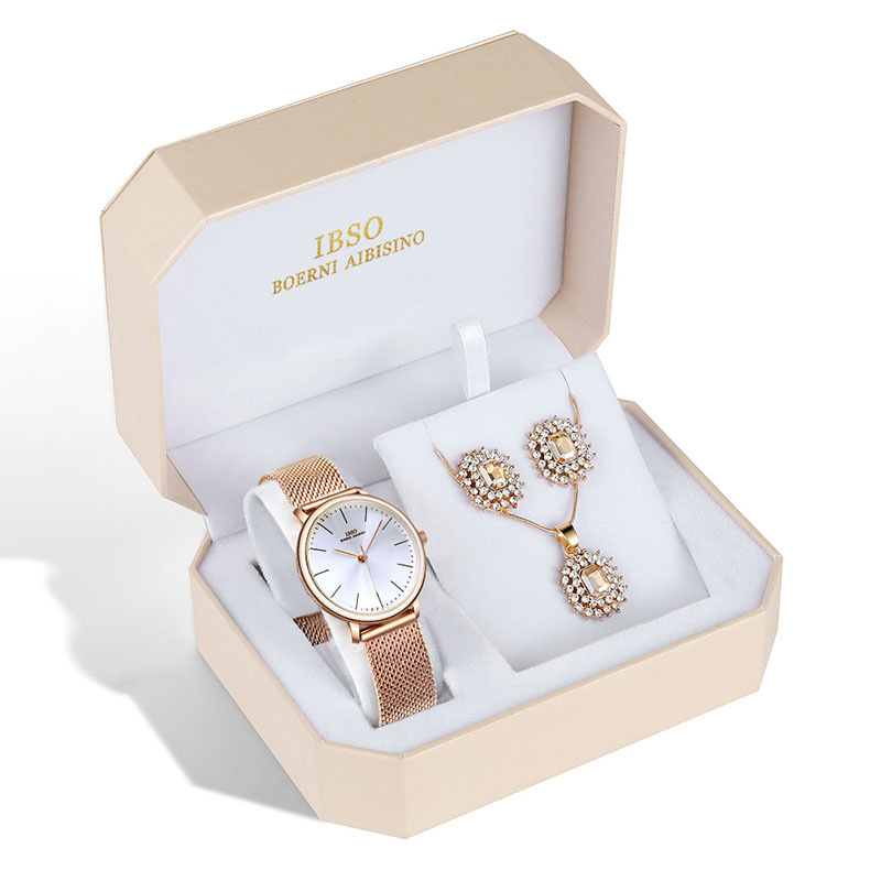 Watch Jewelry Set - Watch, Earrings, And Necklace