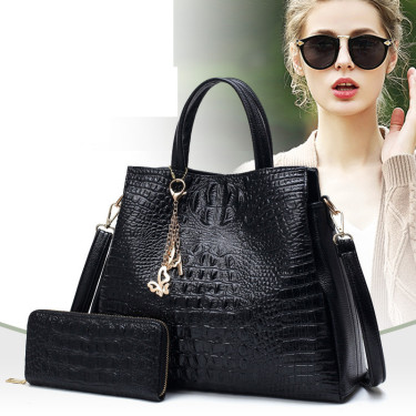Classic Pattern Women's One-shoulder Diagonal Bag Simple Large-capacity Handbag—1