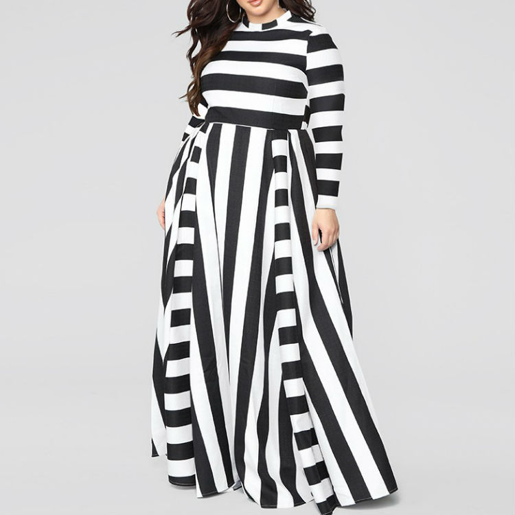 4a175ad4 8174 43e2 8da5 004803bfbffc - Loose Women''s Dress Plus Size Striped Woman''s Dress