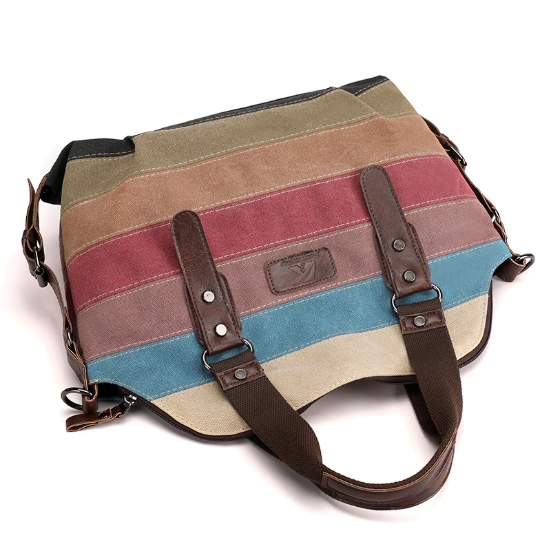 Striped Contrast Color High-Quality Letter Handbag shopper-ever.myshopify.com