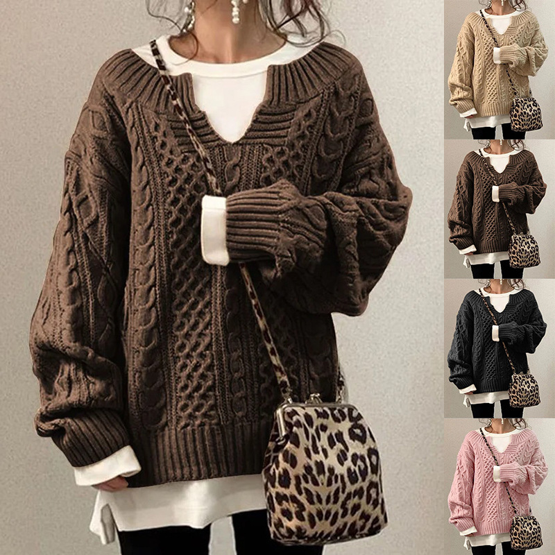 4d983086 c6cb 4df6 8cf8 a19832a382fe Linen Pattern Sweater Casual Knit Sweater