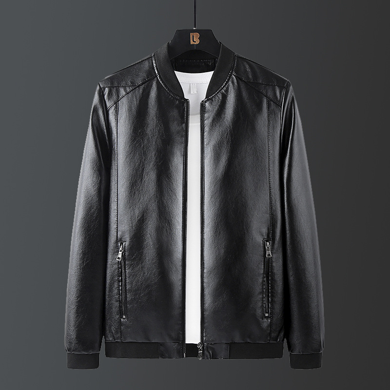 4e13c2da e185 4ff2 9338 9999752b3c19 - Fashion Trend Stand Collar Long Sleeve Leather Jacket