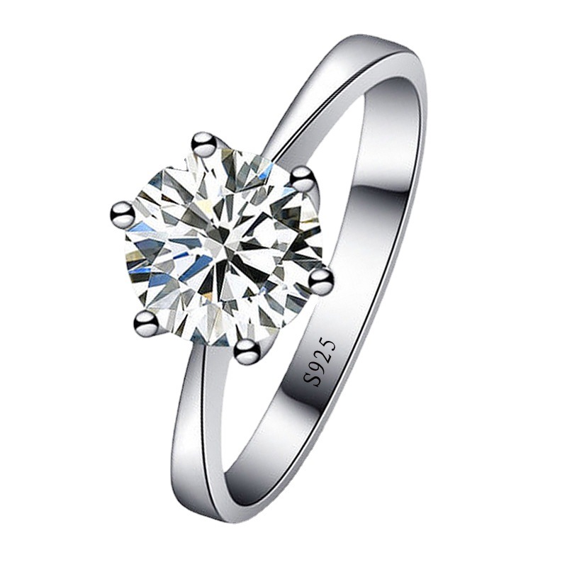 adjustable six-claw diamond ring